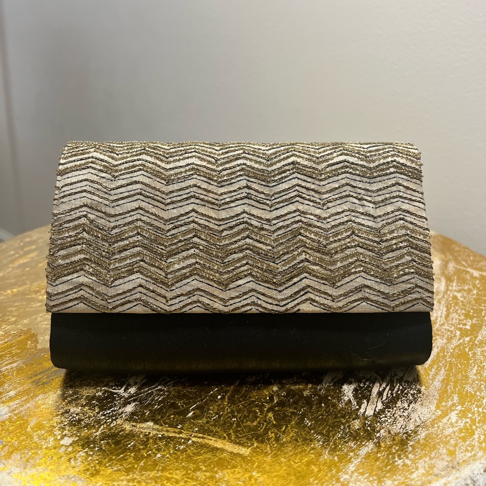 Elegant Black and Gold Clutch